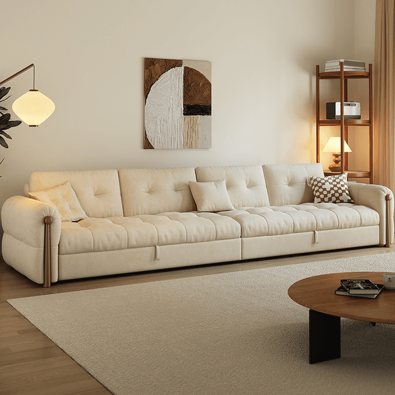 L-Shape/Straight Sofa/Sofa Chaise with Under-seat-storage, Left Hand Facing Orientation, Round Arm, and Button-tufted Details thumbnail 2