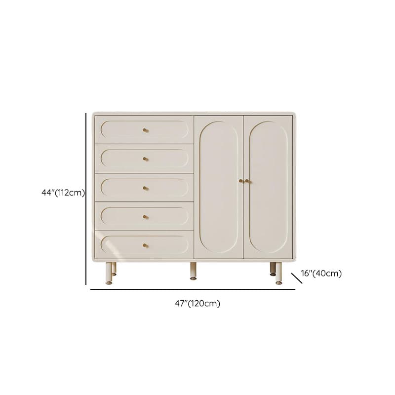 Chalk Casual Composite Wood Combo Dresser with 5/4 Drawers, Hutch, 3 Interior Shelves, Horizontal Orientation thumbnail 8