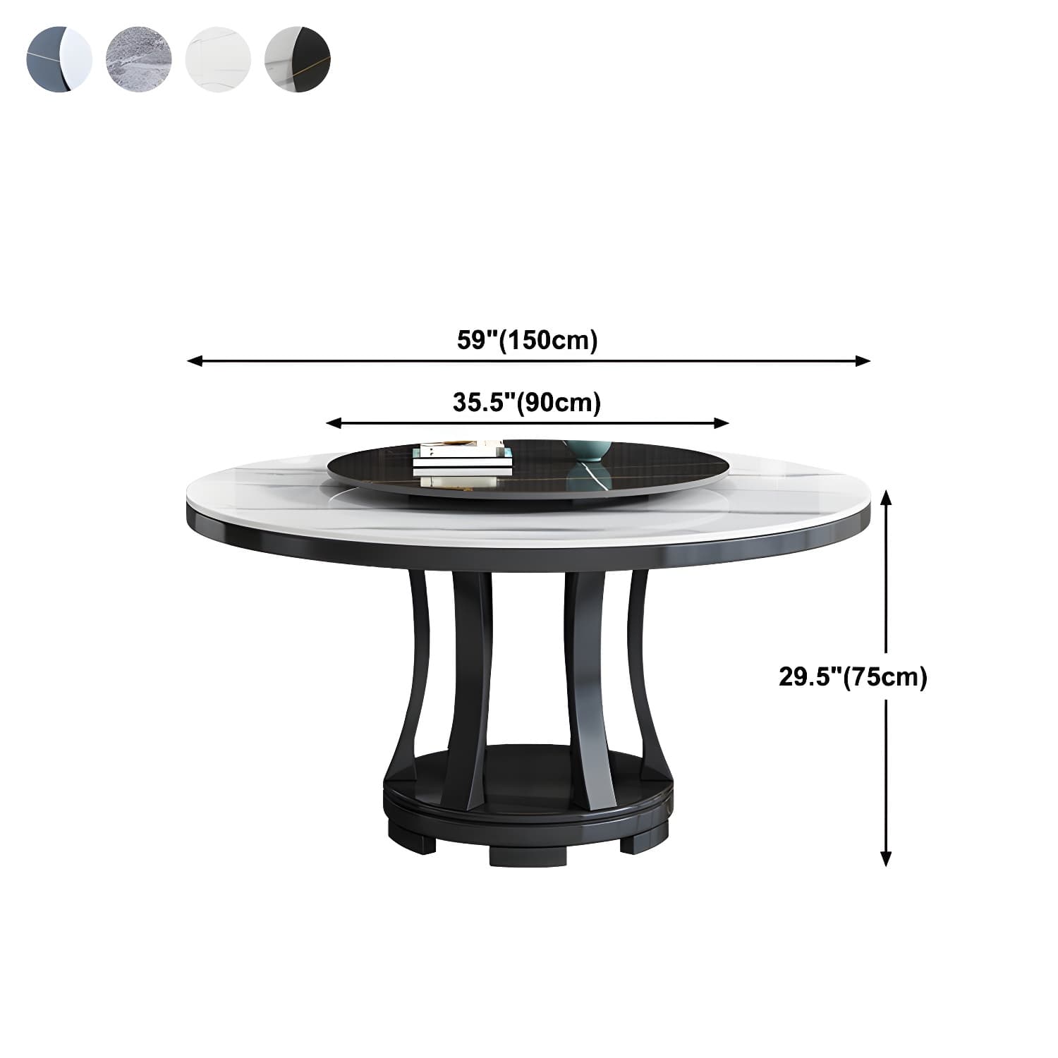 Modern Rubberwood Home Table Round Pedestal Convertible Dining Table thumbnail 14