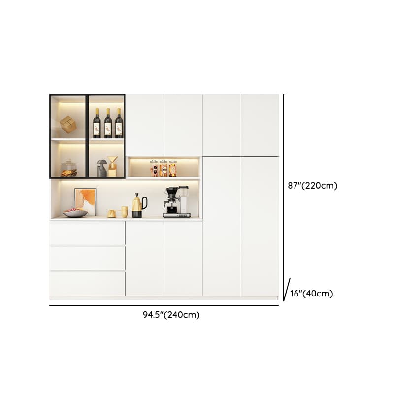 Modern White Wood Sideboard/Credenza 40cm Wide 220cm Tall - image 27