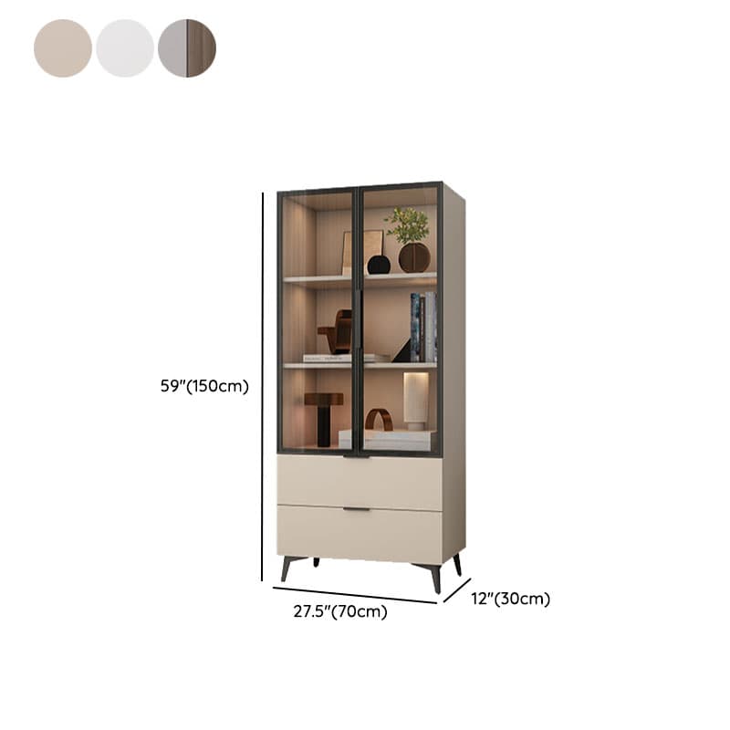 Brown Manufactured Wood Utility Storage Cabinet with Storage Cabinet, Glass Door, Cabinet Bars, Soft Close Drawer and Light thumbnail 16