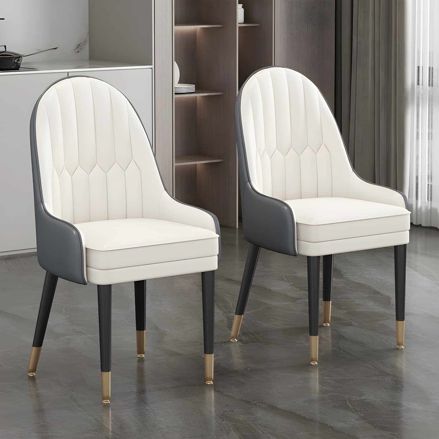 Dining Room Armless Dining Chair Parsons Faux Leather Dining Chair thumbnail 11
