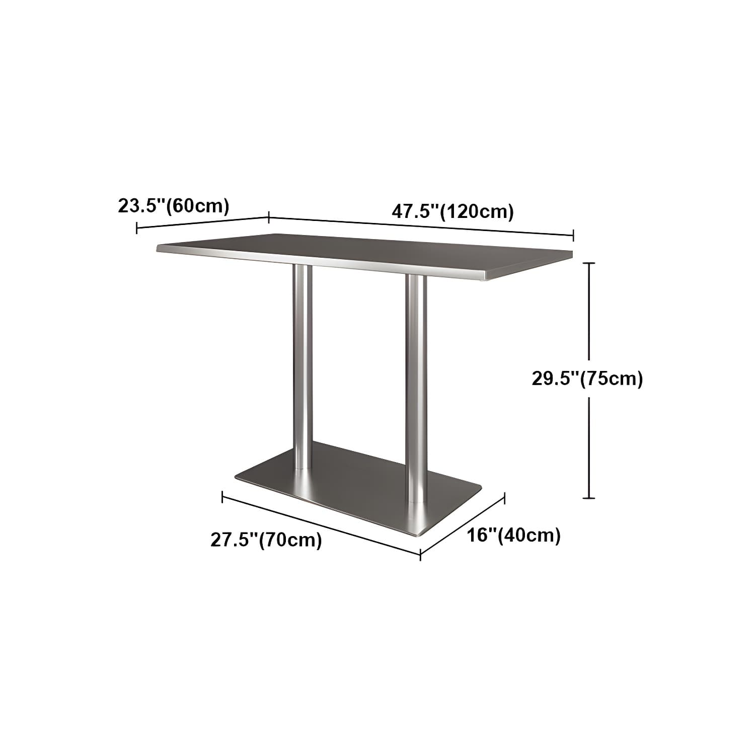 Industrial Style Dining Site Table Stainless Steel Dining Room Collection thumbnail 19