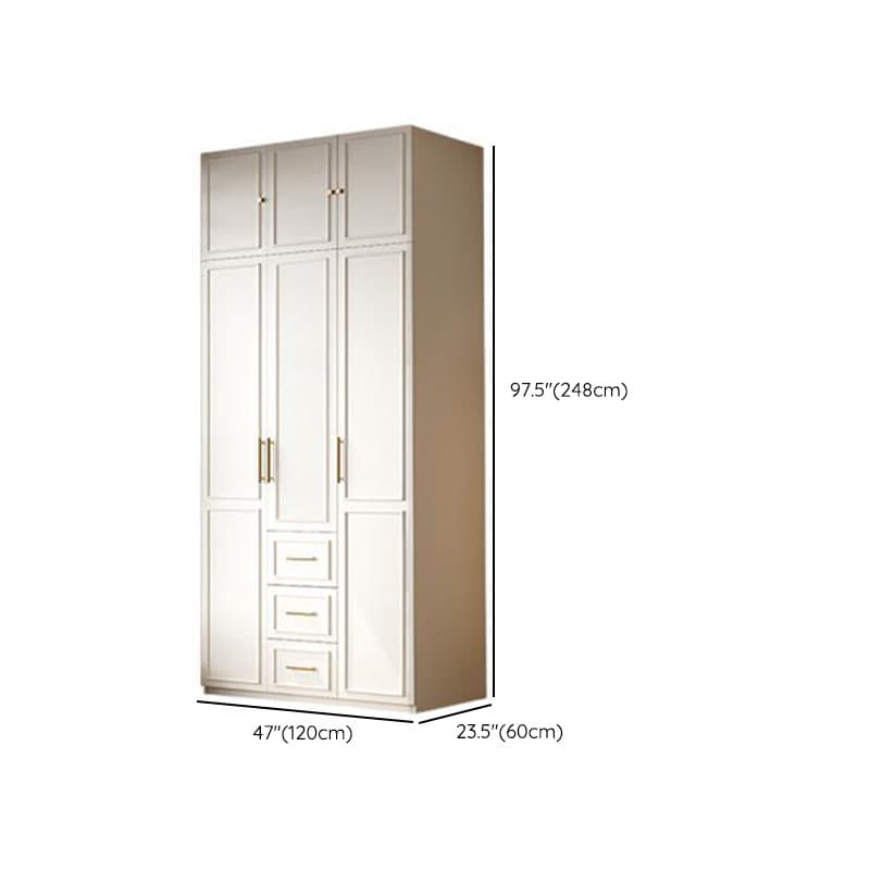 Modern Manufactured Wood Standalone Almirah with Soft Close Drawer, Soft Close Door, Interior Shelves, and Hanging Rod thumbnail 14