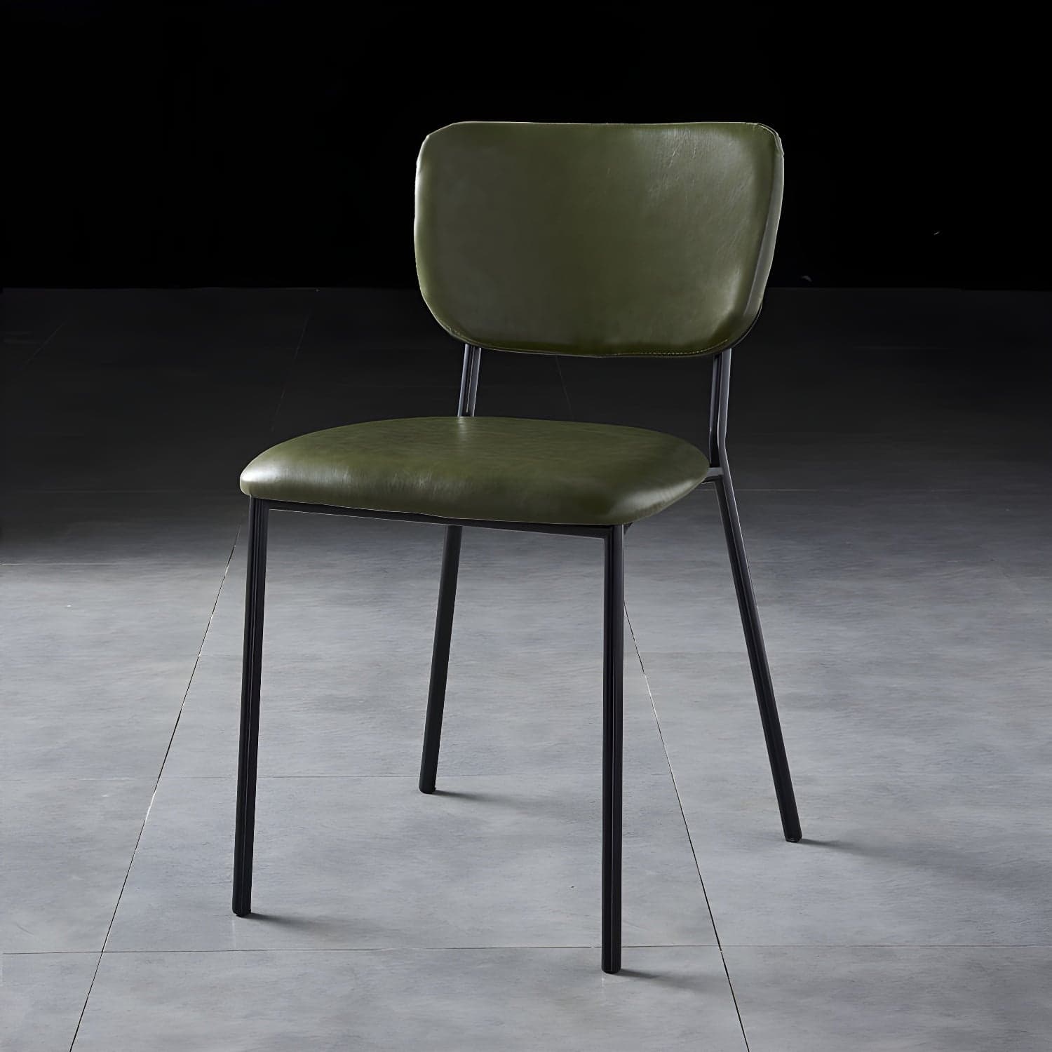 Nordic Style Dining Chairs Armless Open Back Stackable Chairs with Metal Legs thumbnail 1