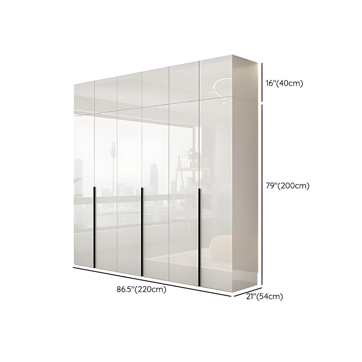 Modern White Wood Wardrobe Armoire - Drawers and Shelves Included - image 26
