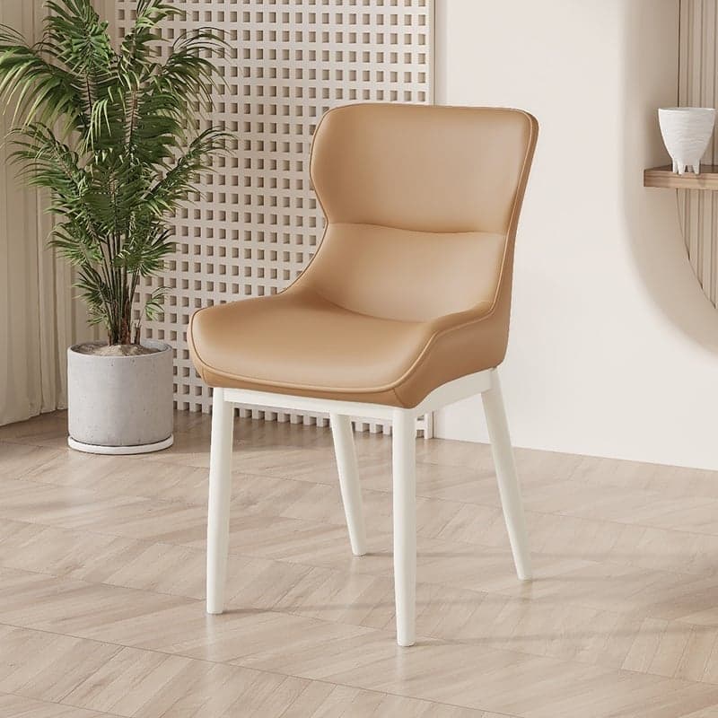 Contemporary Dinette Armless Chair with Solid Back Panel, Upholstered in Steel and Foot Pads thumbnail 2