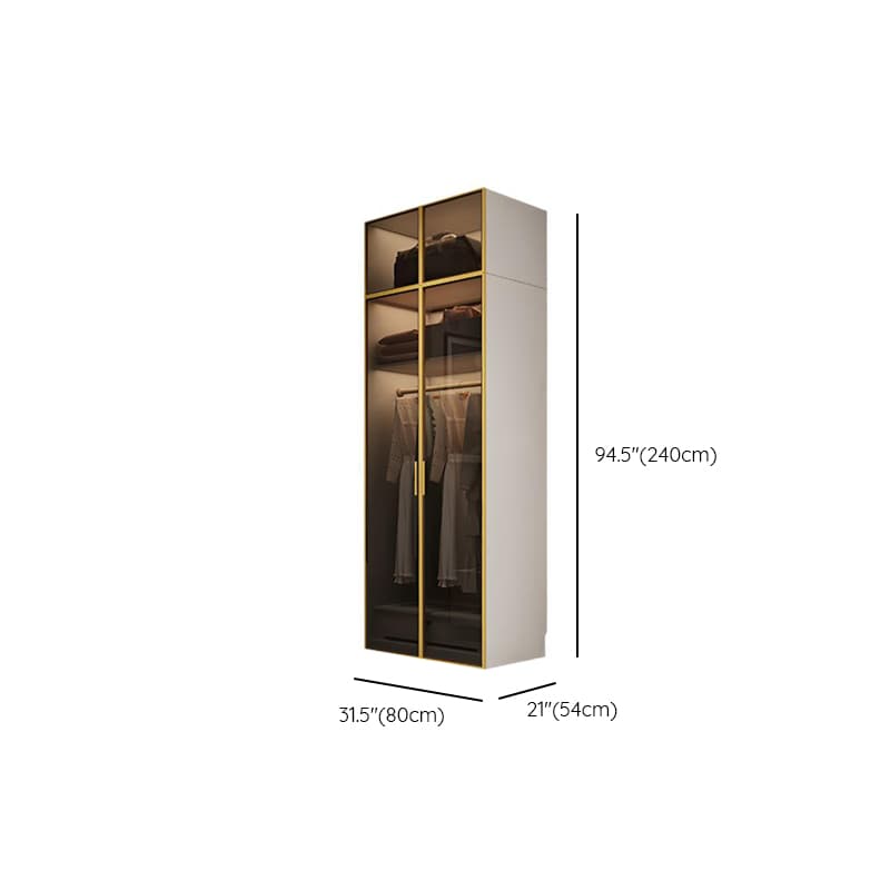 Chalk Minimalist Laminate Cabinet Armoire with Soft Close Drawer, Soft Close Door, Interior Shelves, and Clothing Rod thumbnail 15