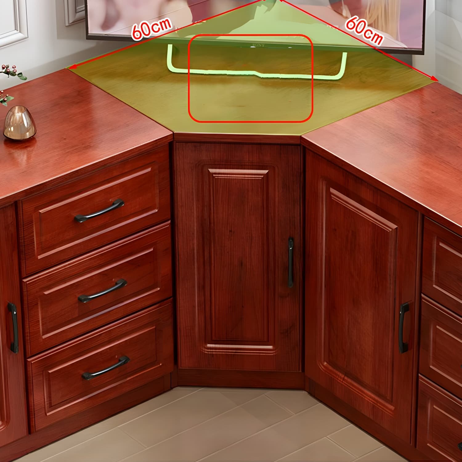 Modern Solid Wood Corner TV Stand Console with 6 - Drawer - 27.56" thumbnail 7