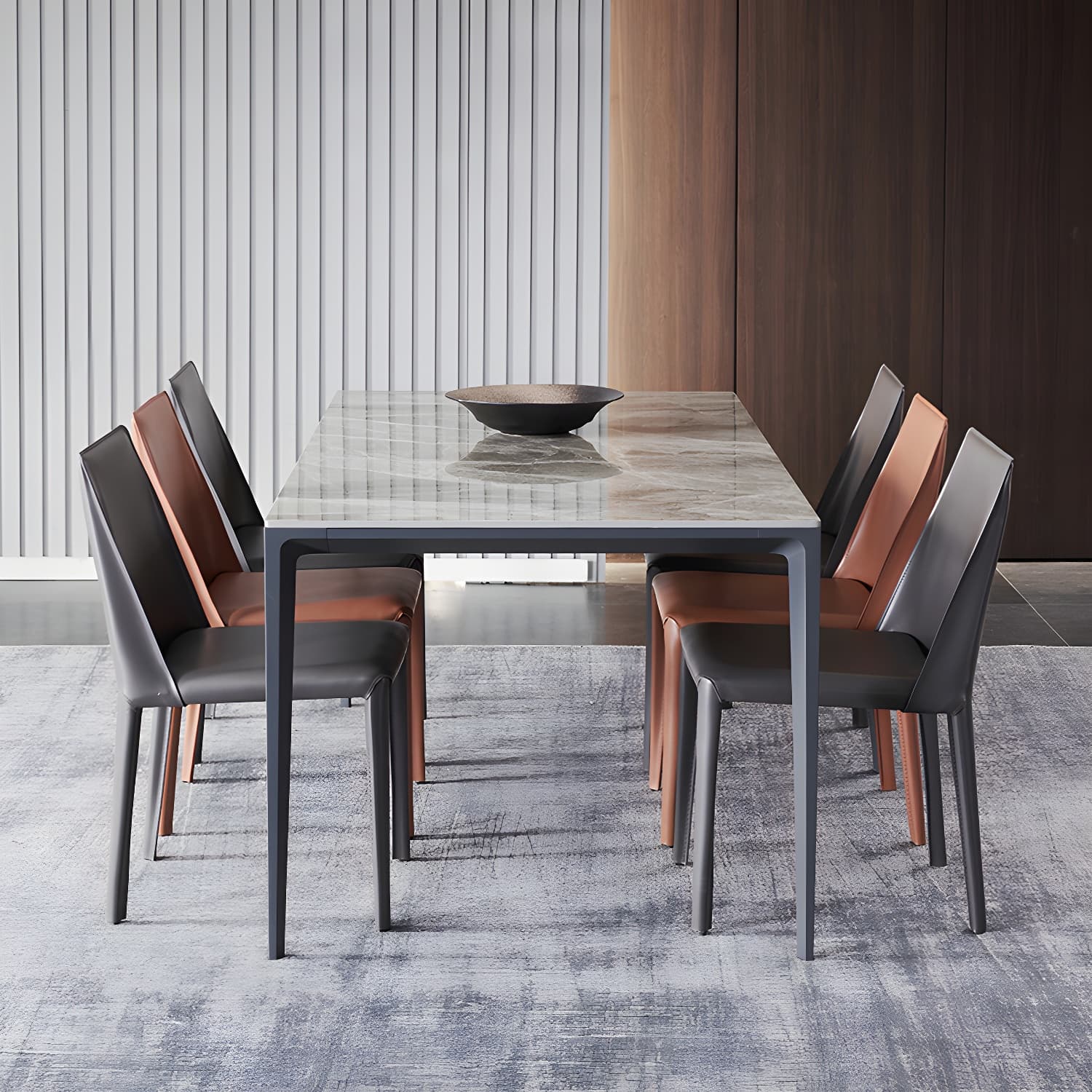 Contemporary Sintered Stone Dining Table Set 1/4/5/7 Pieces Dining Set for Home thumbnail 3