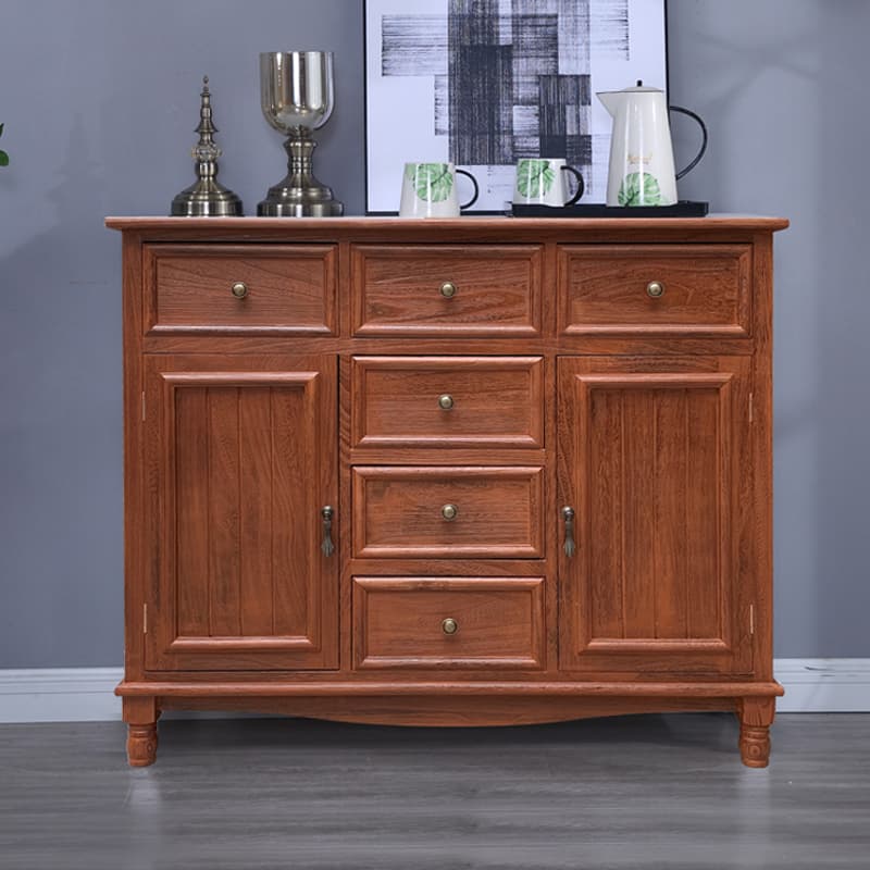 Traditional Wood Server in Espresso with 3 Drawers/4 Drawers/6 Drawers, Cabinet & One Internal Shelf/2 Shelves Included/Not Included