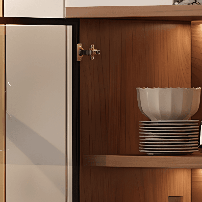 Trendy Sideboard with Cupboard, Narrow/Standard Size, Three Internal Shelves, Composite Wood Countertop, and Glass-panel Door thumbnail 6
