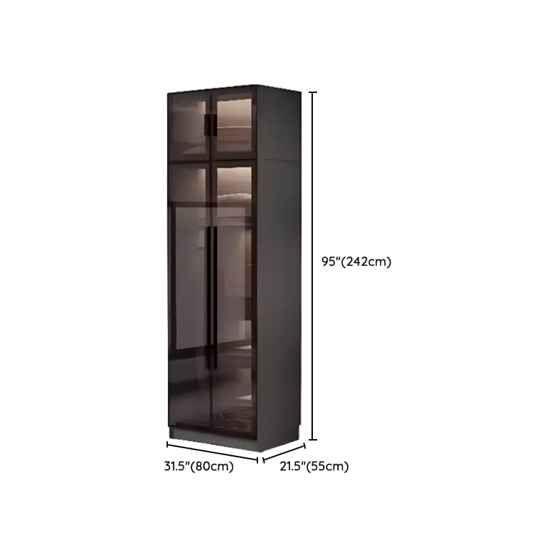 Charcoal Modish Timber Self-supporting Cabinet Armoire with Soft Close Drawer and Door, Hanging Rod thumbnail 15