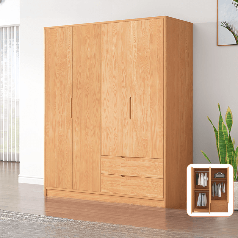 Wood Color Nordic Unfixed Wardrobe Closet thumbnail 4