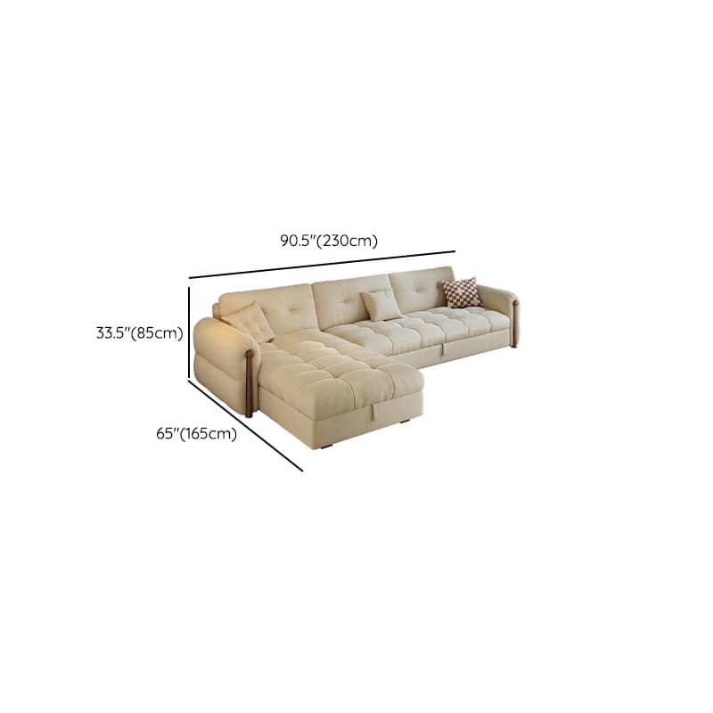L-Shape/Straight Sofa/Sofa Chaise with Under-seat-storage, Left Hand Facing Orientation, Round Arm, and Button-tufted Details thumbnail 12