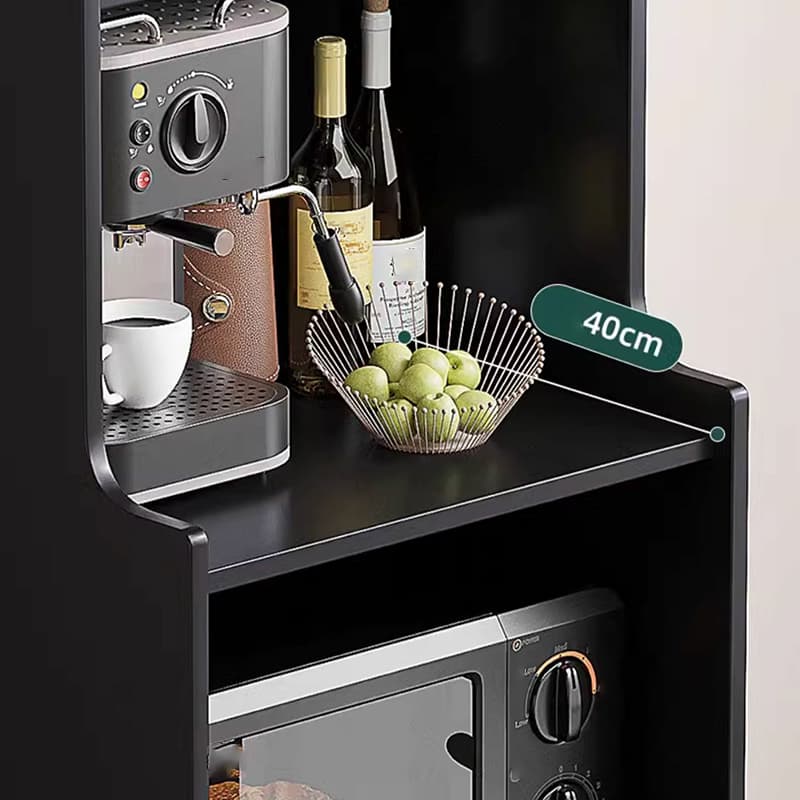 Living Room Use Simplistic Rectangle Black Wood Free Standing Utility Storage Cabinet with Knob Handle thumbnail 8