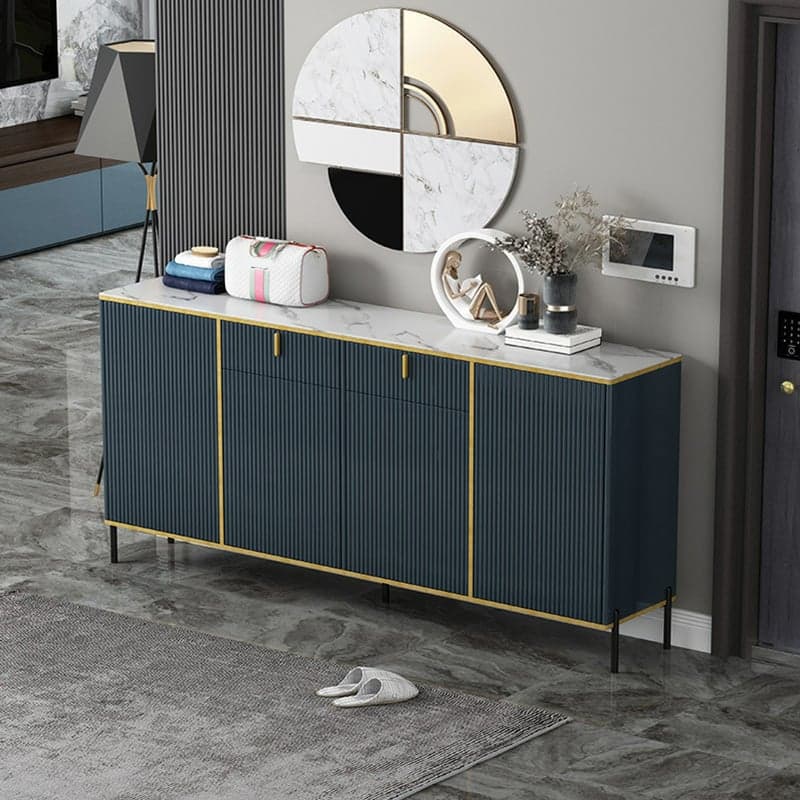Free Standing Stone Wet-resistant Utility Storage Cabinet with 12 Interior Shelves & 3 Cabinets Living Room thumbnail 13
