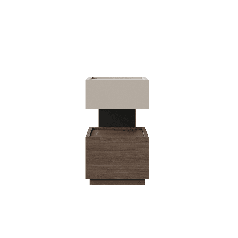 Modish Nightstand With Drawer Organization Featuring 2 Drawers, 1 Shelf, and Lumber Countertop thumbnail 5