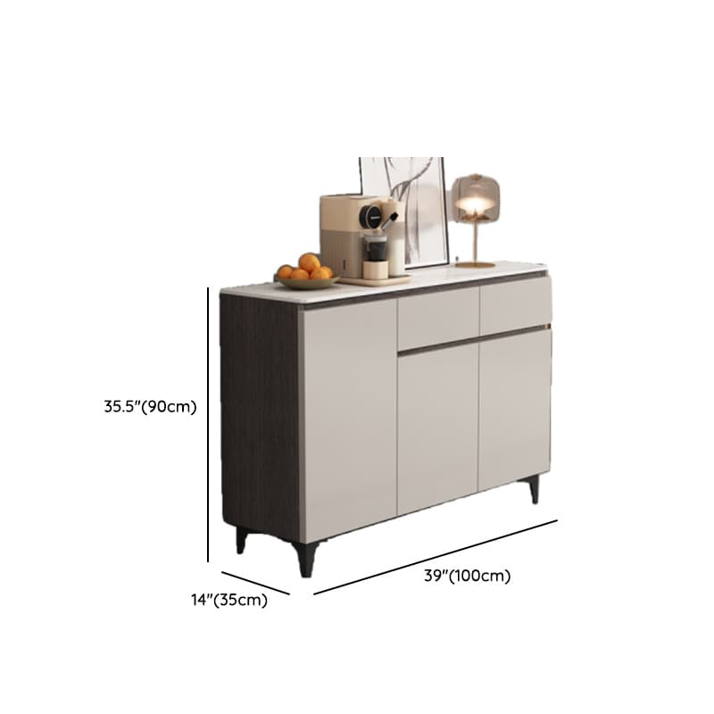 Modish Sideboard with 2 Drawers, 1 Shelf, Larder Storage, Sintered Stone Countertop, and 2/3 Doors thumbnail 14