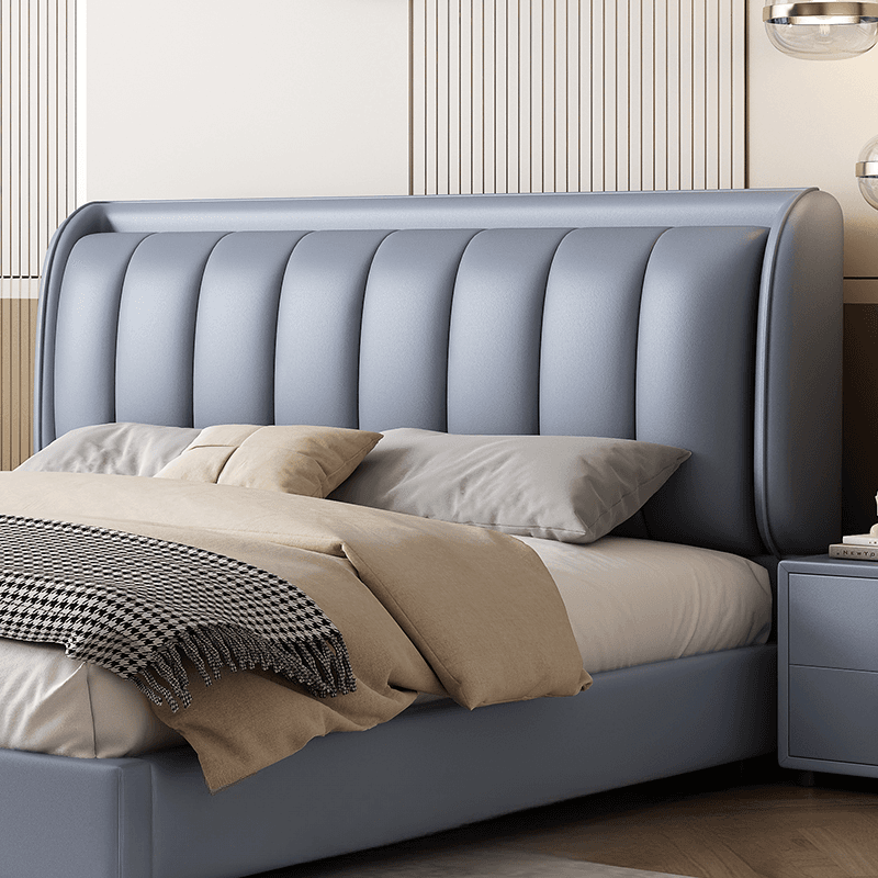 Modish Timber Panel Headboard with No Distressing, Arched/Rectangle/Camelback Shape for Full/King/Queen Bed, Featuring Sponge Upholstery Fill and Standard Height thumbnail 4