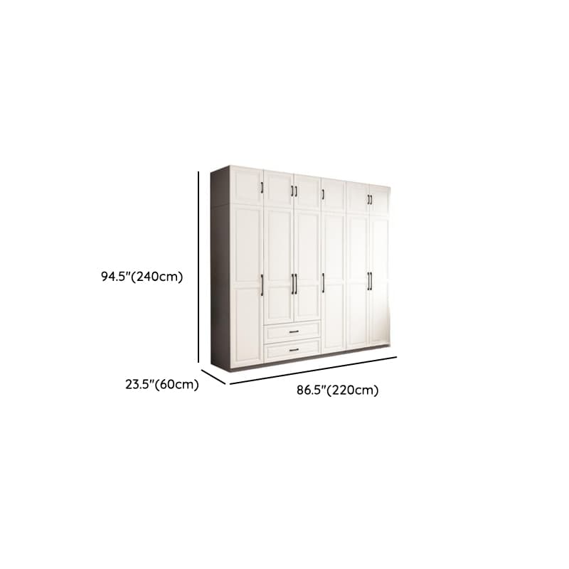 Chalk Minimalist Manufactured Wood Cabinet Armoire with 2-Drawer, Soft Close Door, Interior Shelves, and Clothing Rod thumbnail 22