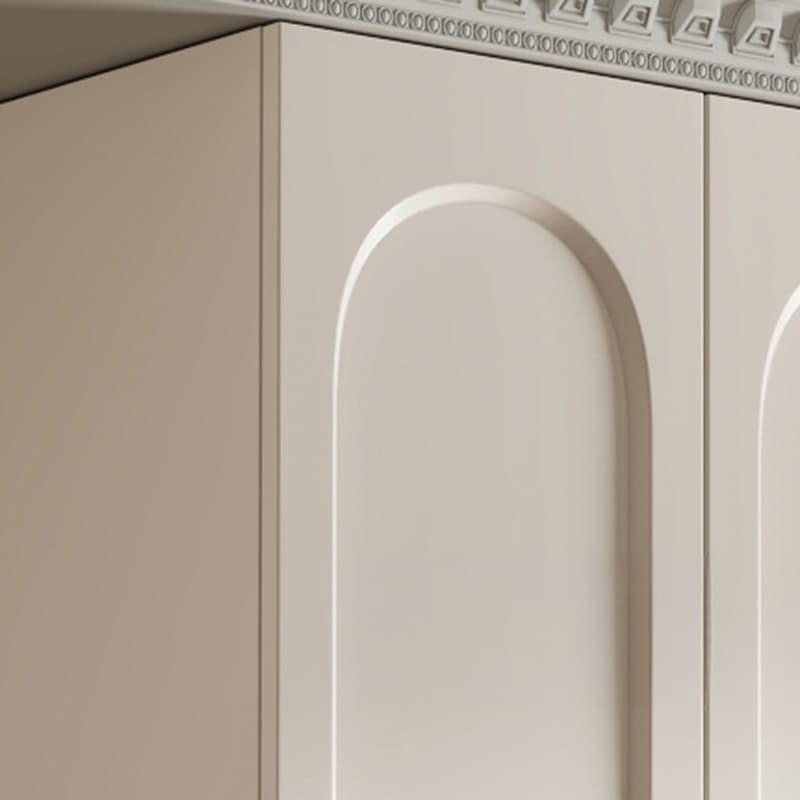 Chalk Modish Laminate Wardrobe Closet with Soft Close Drawer, Soft Close Door, Interior Shelves, and Clothing Rod thumbnail 2