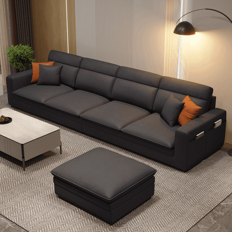 L-Shape/Straight Natural Wood Sofa Chaise/Sofa Couch with Concealed Support thumbnail 14