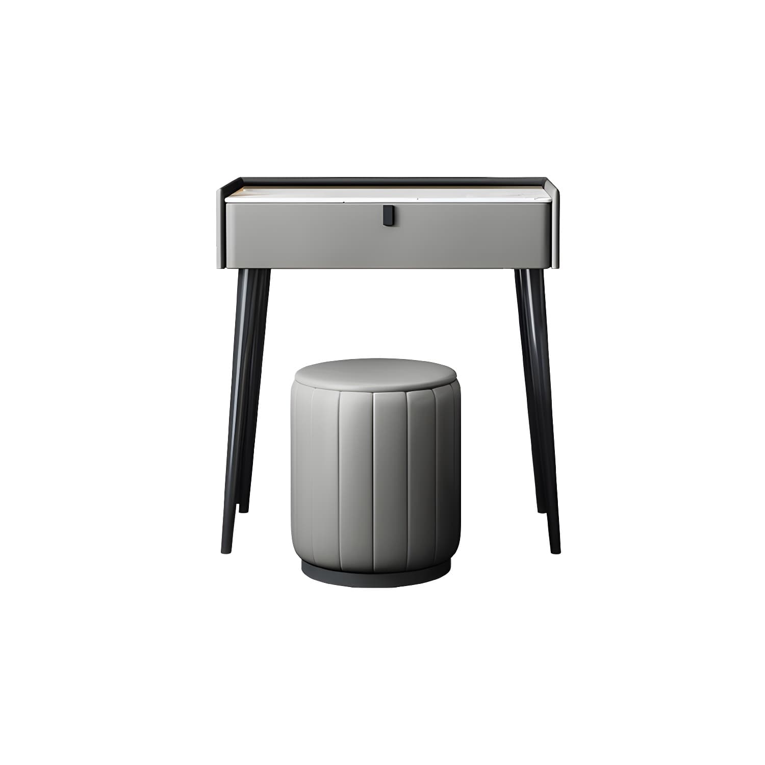 1/3 Drawers Vanity Set with Stool Modern Stone Top Dressing Table thumbnail 2