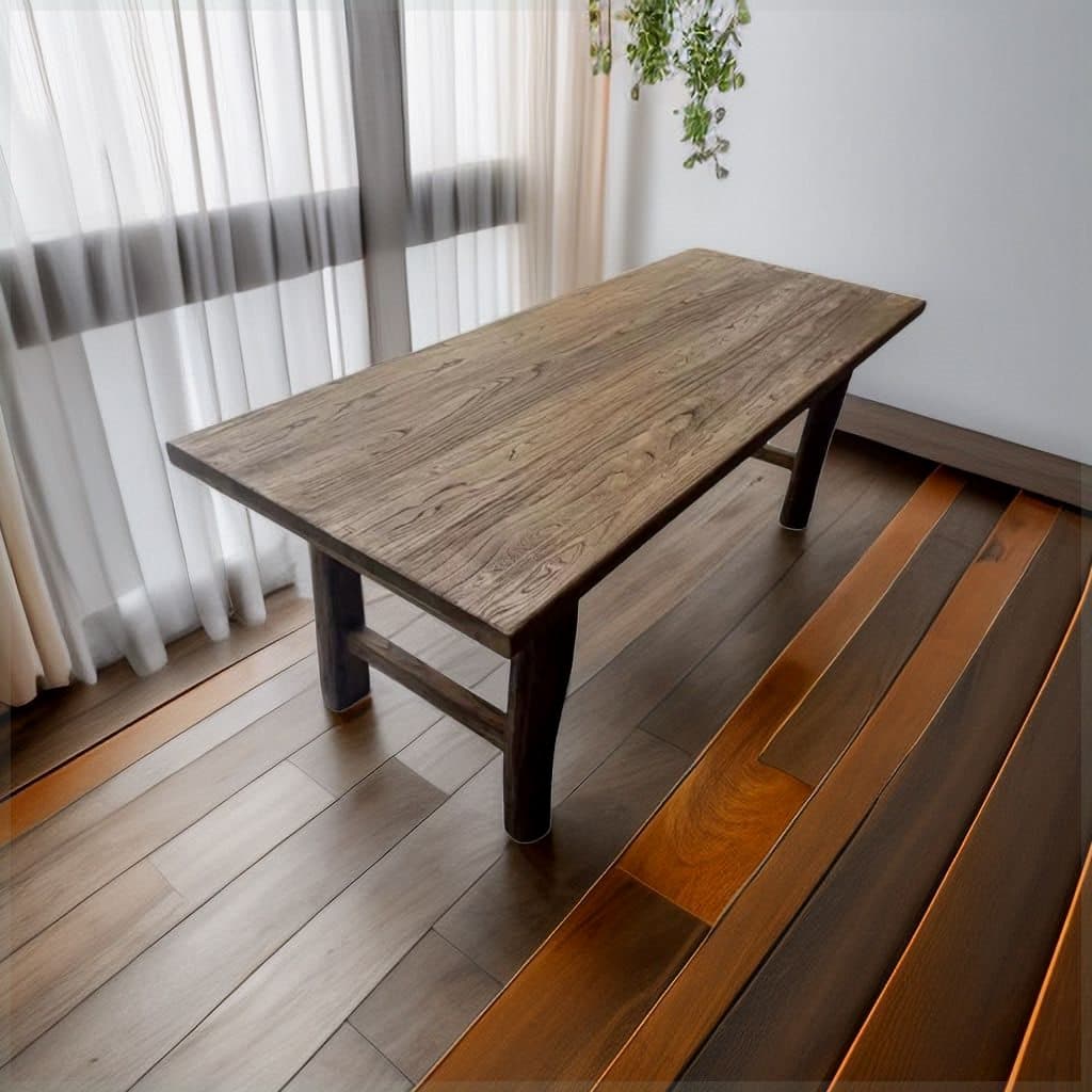 Classic Cocoa Rectangular Timber Dining Table, Standard Height, Fixed Mechanism, Seats 8/4/6 thumbnail 1