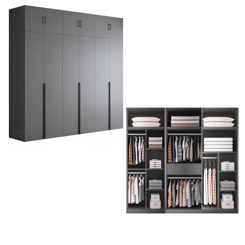 Trendy Dove Grey Wooden Wardrobe with Interior Shelves, Soft Close Door & Hanging Rod thumbnail 14