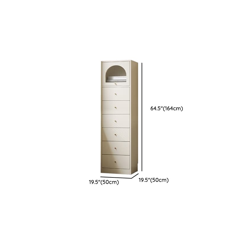 Chalk Trendy Composite Wood Semainier with Shelves, Hutch, and 6/5/4 Drawers in Vertical Orientation thumbnail 17
