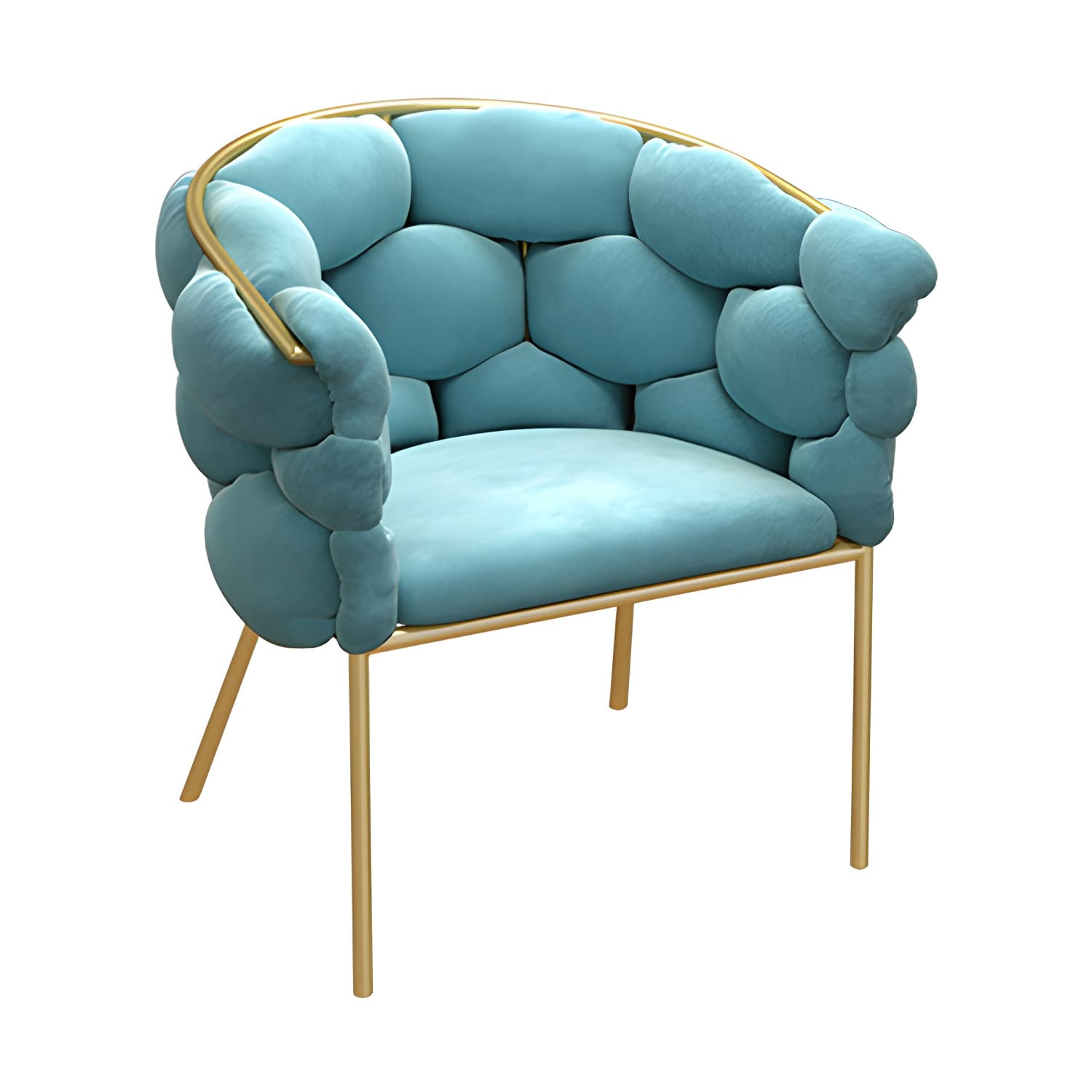 Glam Style Upholstered Gold Base Dining Arm Chair for Dining Room thumbnail 13