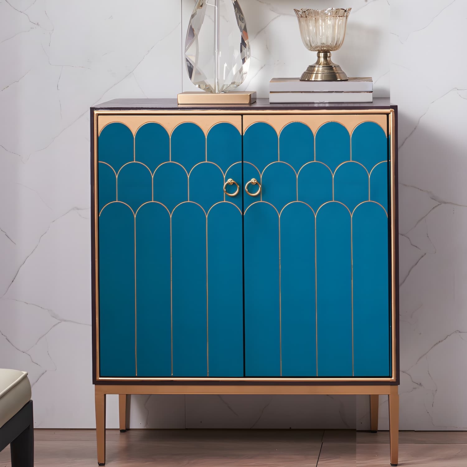 Industrial Accent Cabinet with Cup Pulls Doors and Straight Legs thumbnail 1