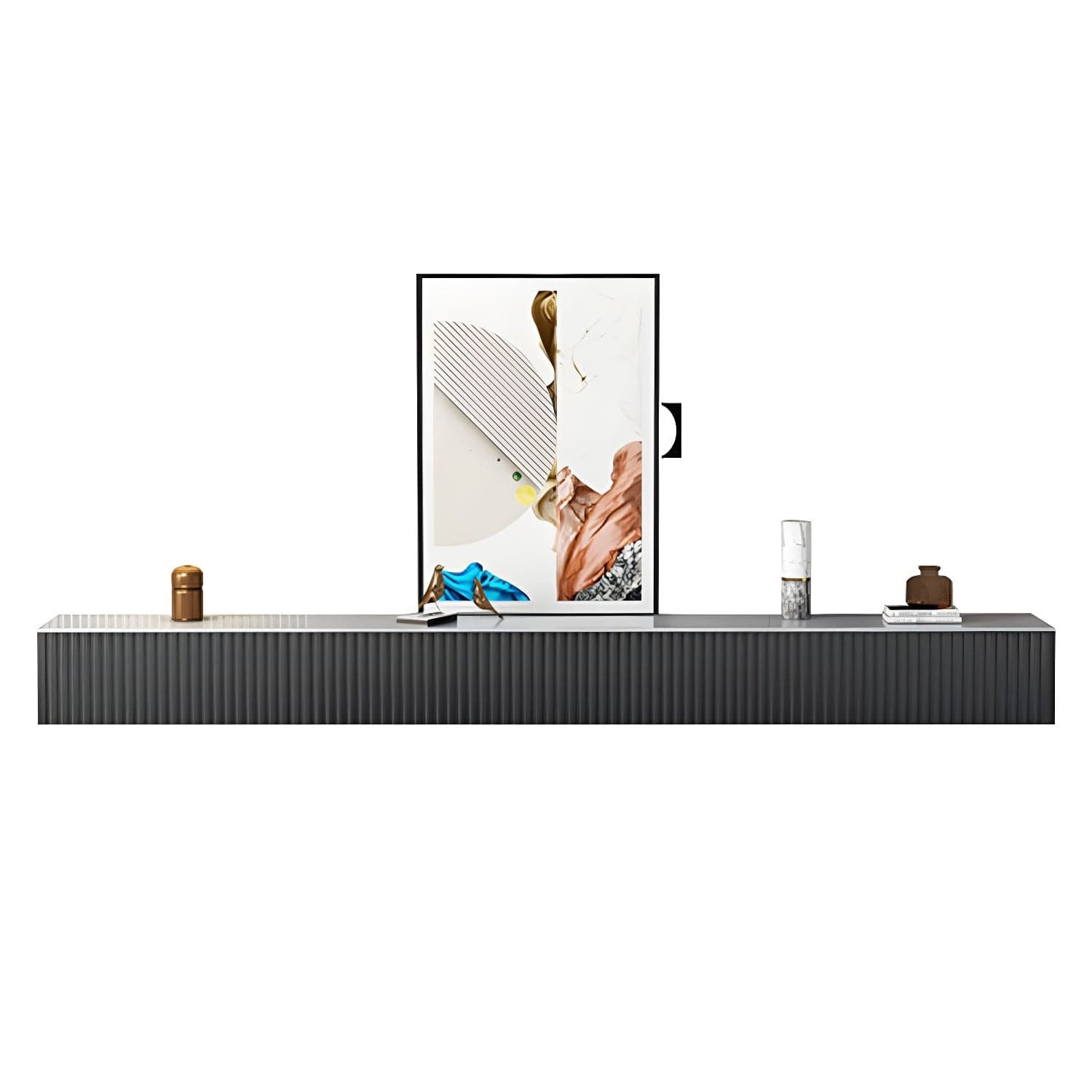 Contemporary TV Stand Console Wood TV Media Stand with Drawers thumbnail 1