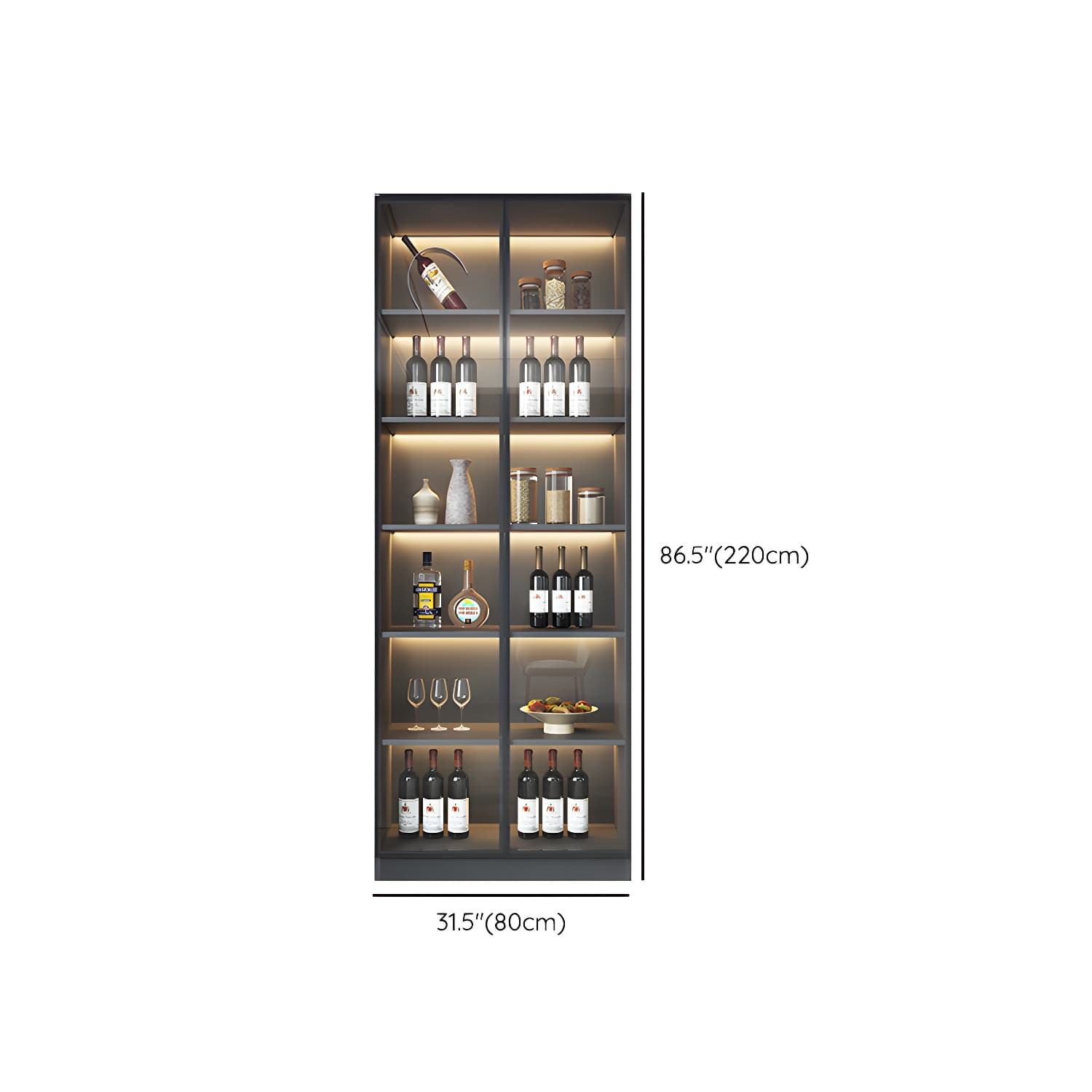 Modern Glass Adjustable Shelving Doors Wood Sideboard Cabinet with Cabinets and Drawers thumbnail 10