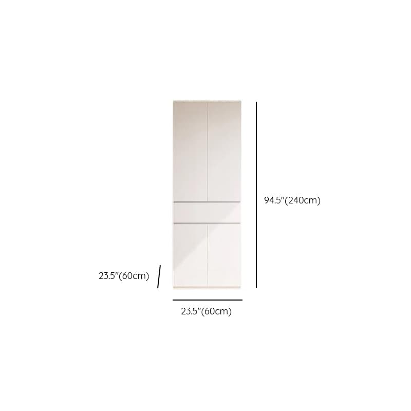 Chalk Minimalist Wood Cabinet Armoire with Soft Close Drawer and Door, Interior Shelves, and Clothing Rod thumbnail 19