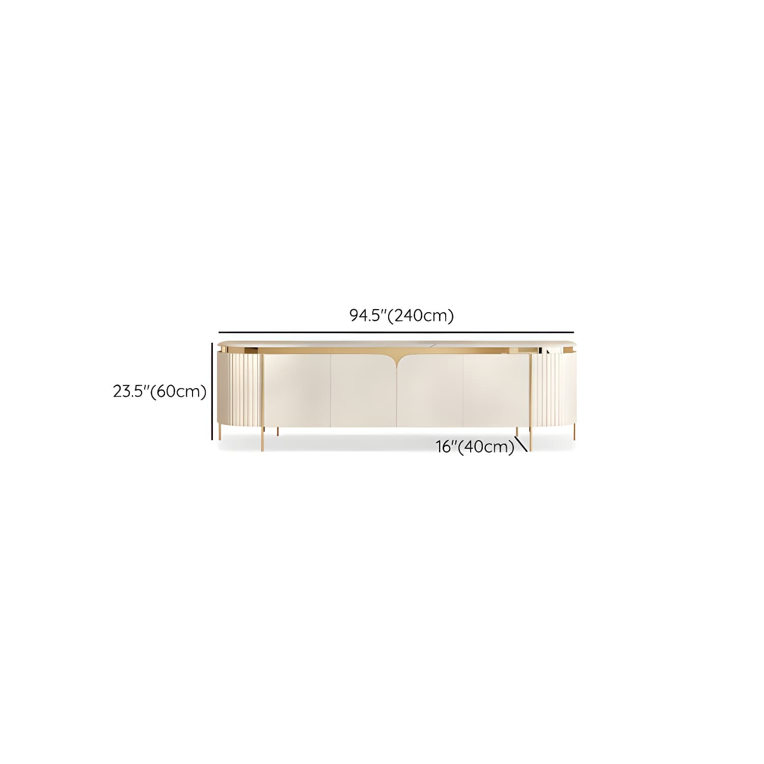 Marble TV Media Console Contemporary TV Console for Living Room thumbnail 15