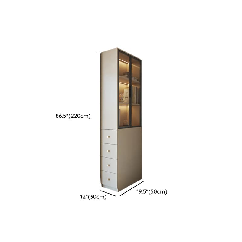 Detached Scratch-immune Accent Cabinet with Glazed Door, Grip Bars, Off White Top, Soft Close Drawer, and Stain Resistant Finish thumbnail 7