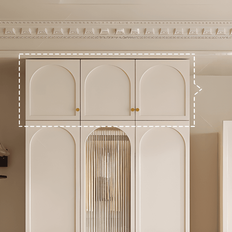 Simplistic White Detached Almirah with 3 Drawers, Interior Shelves, and Hinged Door thumbnail 6