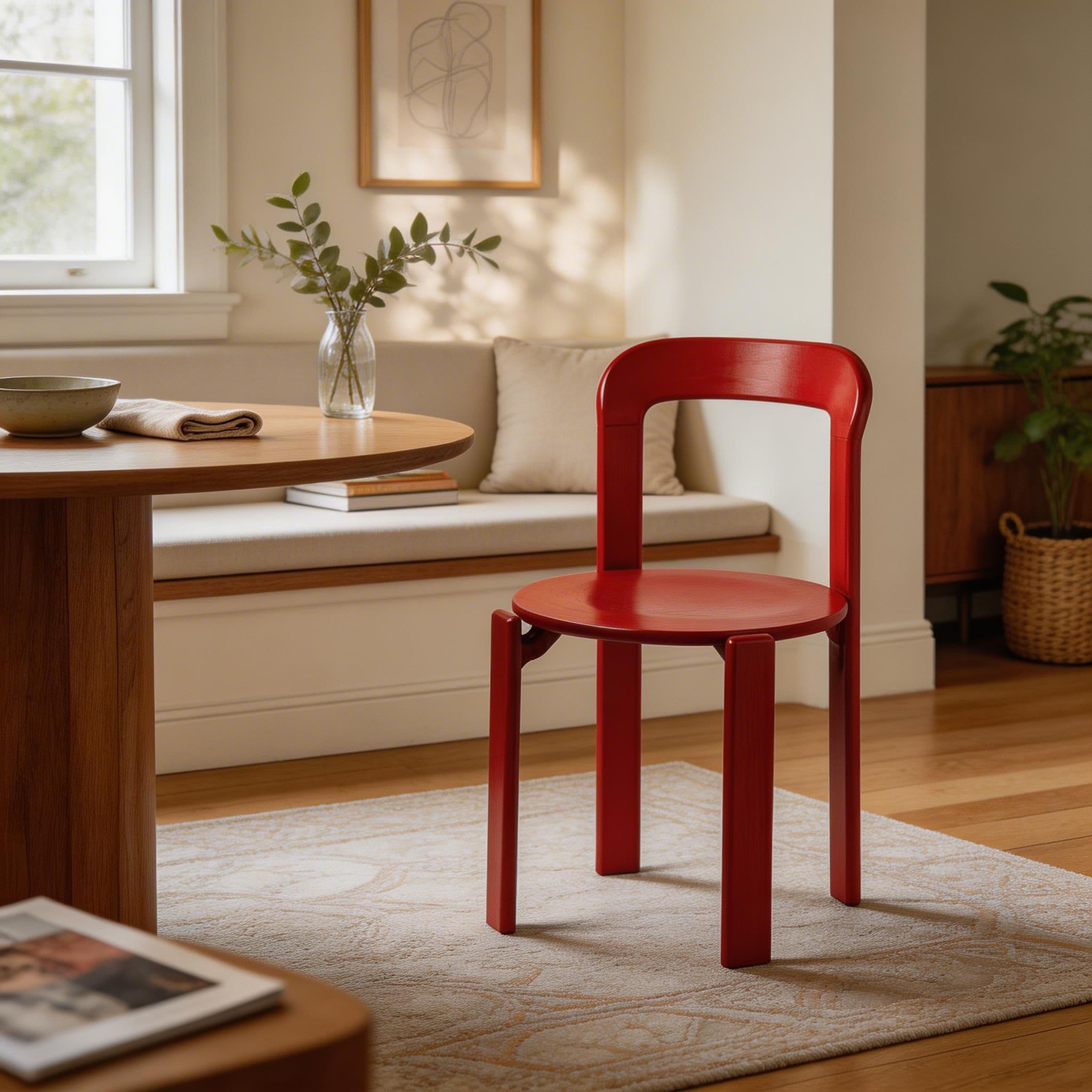 Scandinavian Natural Wood Armless Kitchen Chair 15.3inch Wide Non-Swivel 1 Piece thumbnail 28