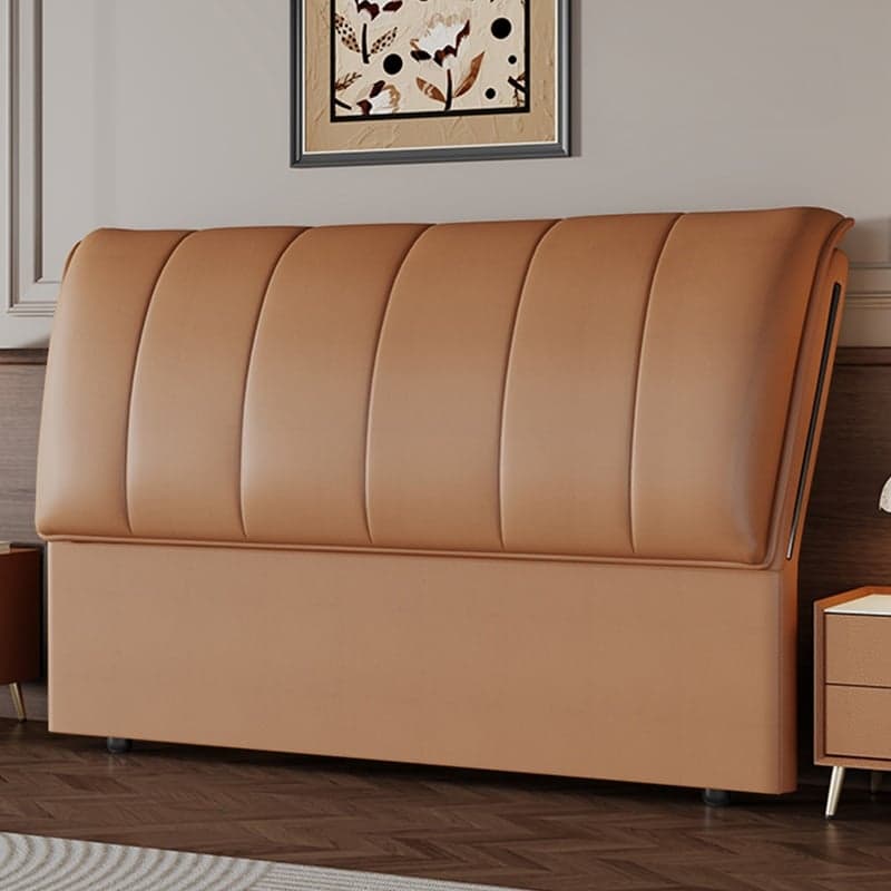 Trendy Panel Headboard in Natural Wood with No Distressing, Rectangle Shape for Queen/Full Bed, Featuring Sponge Upholstery and Standard Height thumbnail 7