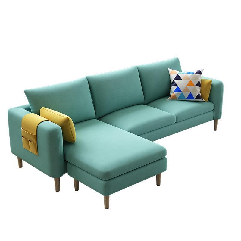 Simple L-Shape Reversible Sponge Cushioned Sofa Recliner 3 Person with Pillow Back & Square Arm thumbnail 15