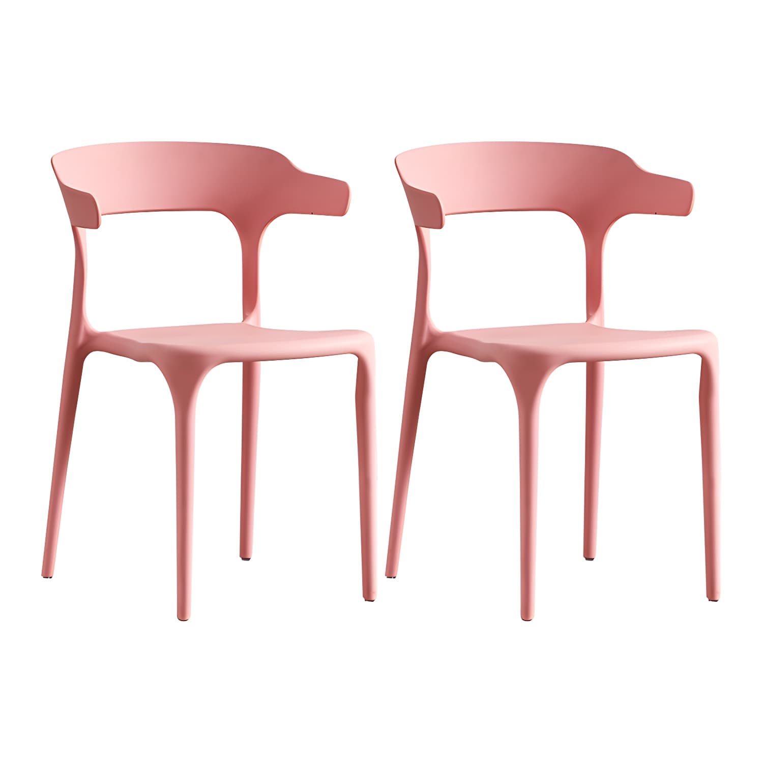 Home Modern Side Chair Stackable Open Back Plastic Dining Room Chair Set thumbnail 6