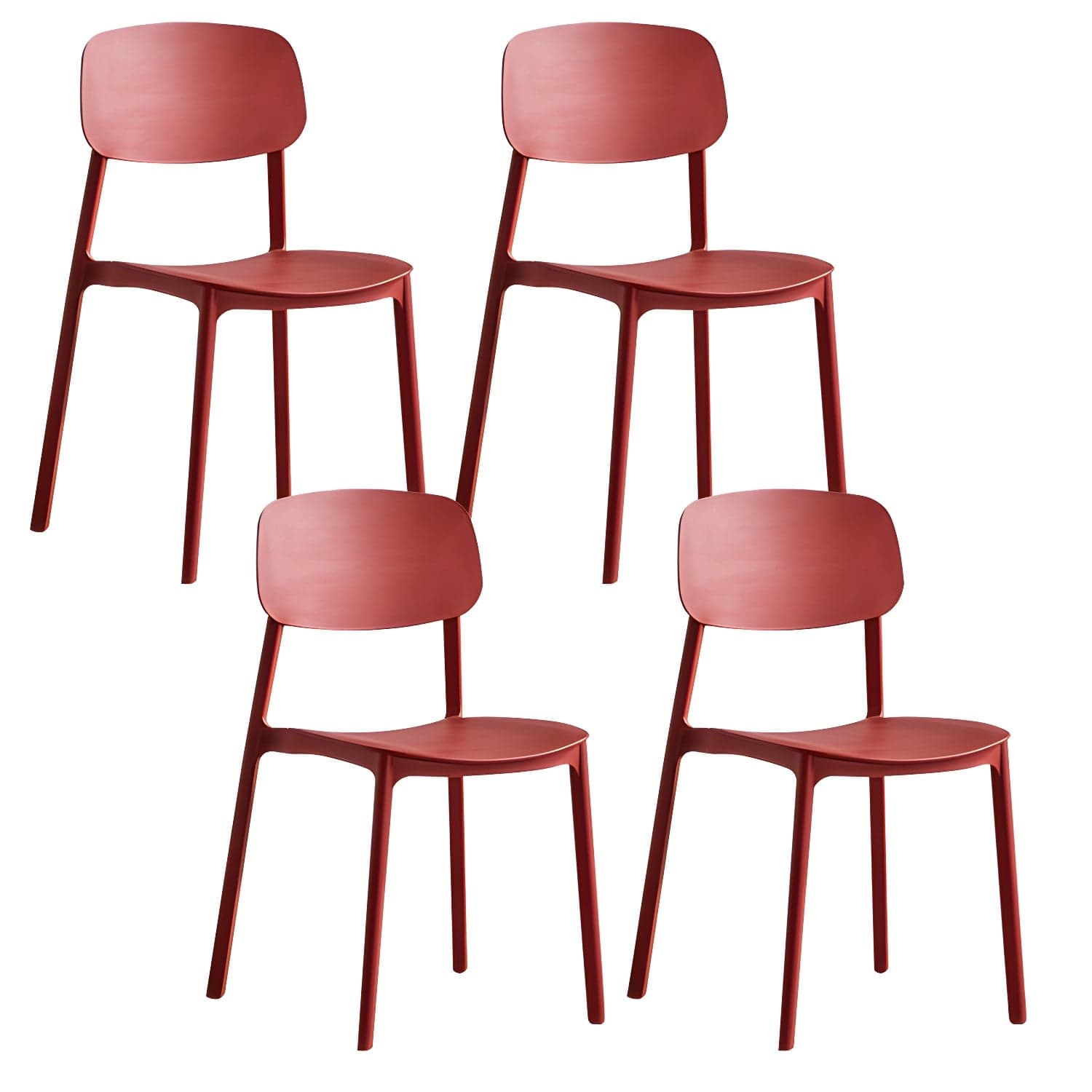Plastic Indoor-Outdoor Side Chair Armless Stackable Dining Chairs thumbnail 8