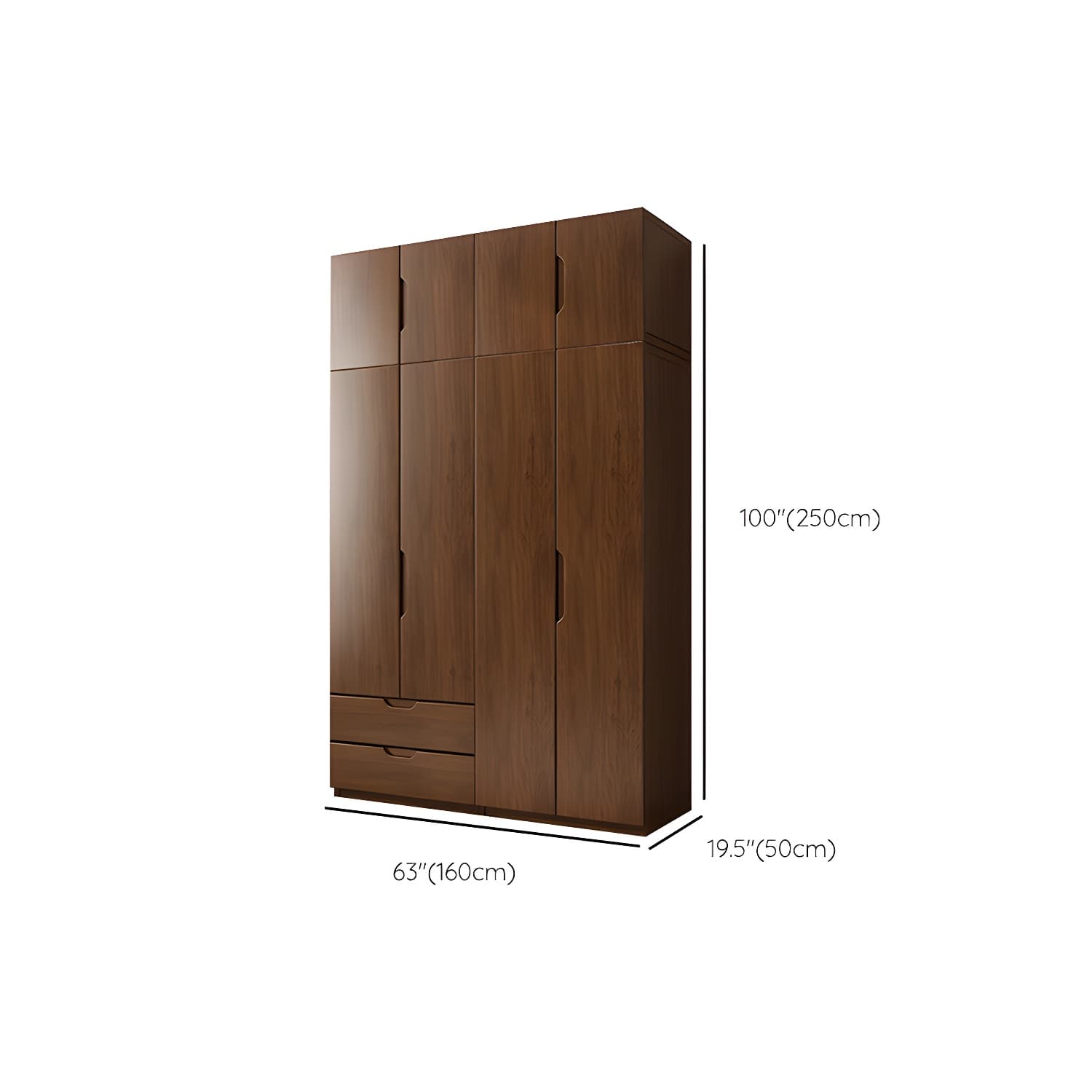 Contemporary Oak Solid Wood Wardrobe Freestanding Multifunctional Wardrobe - image 33
