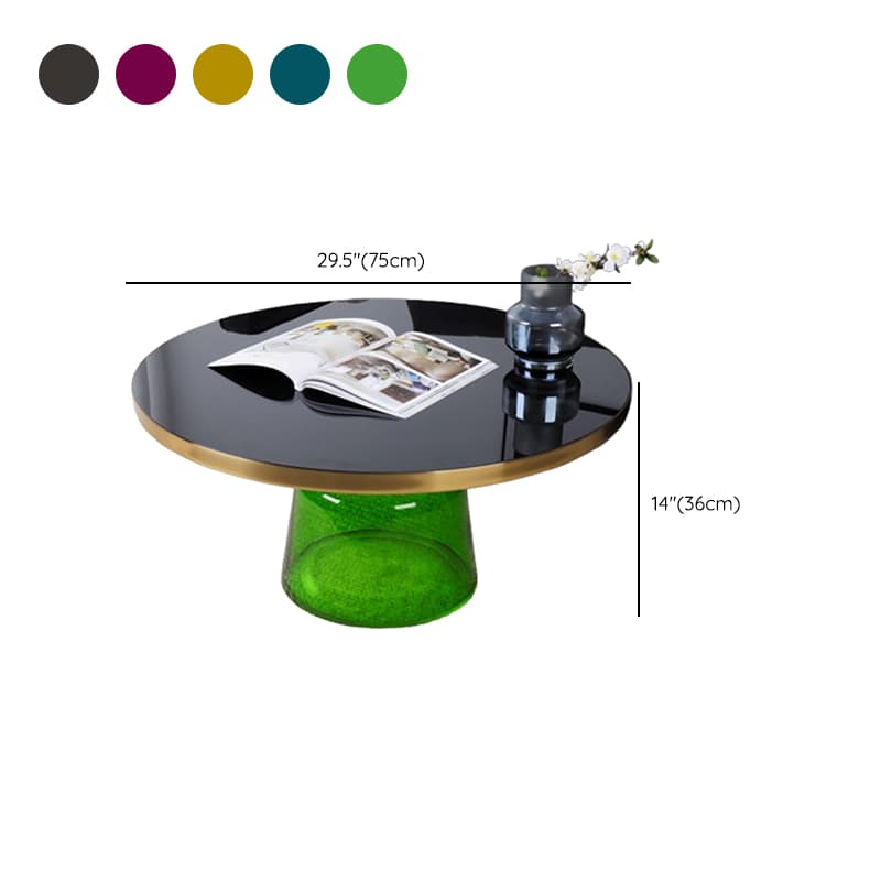 Simplistic Single Side Table with Hardened Glass and Plinth Base, Rounded Top thumbnail 23