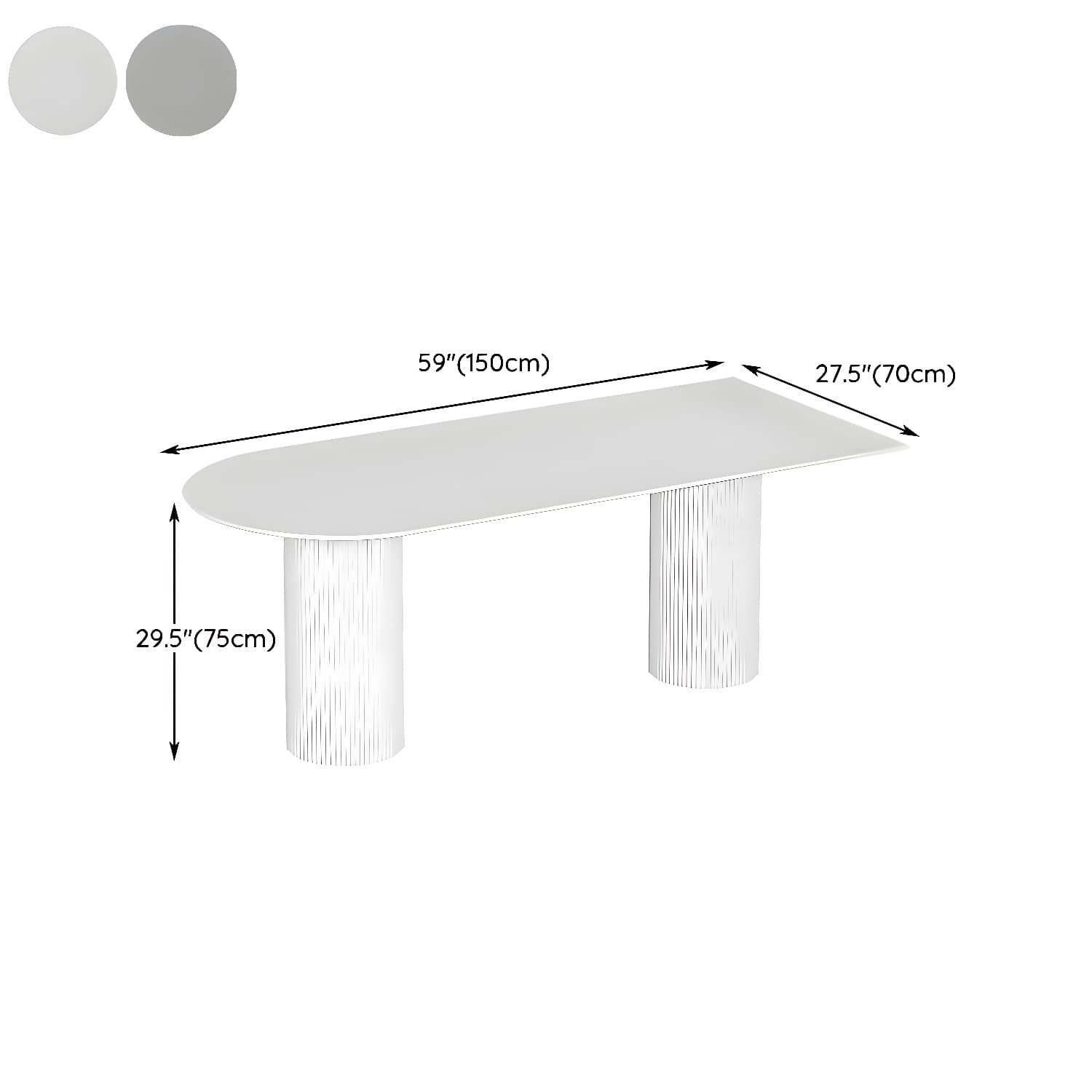 Stylish White Stone Kitchen & Dining Table with Adjoining Pedestal Base thumbnail 22
