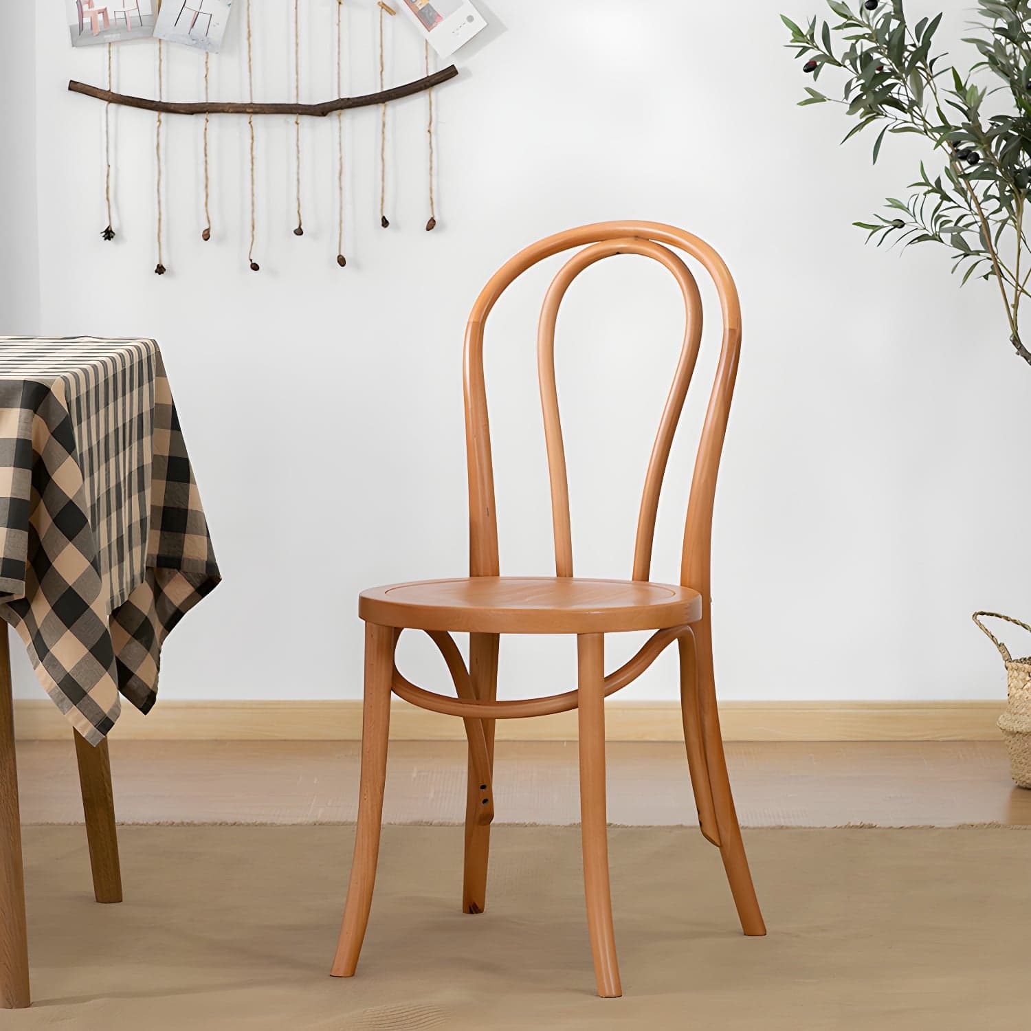 Modern Solid Beech Wood Chairs Kitchen Dining Windsor Back Side Chair Set thumbnail 8