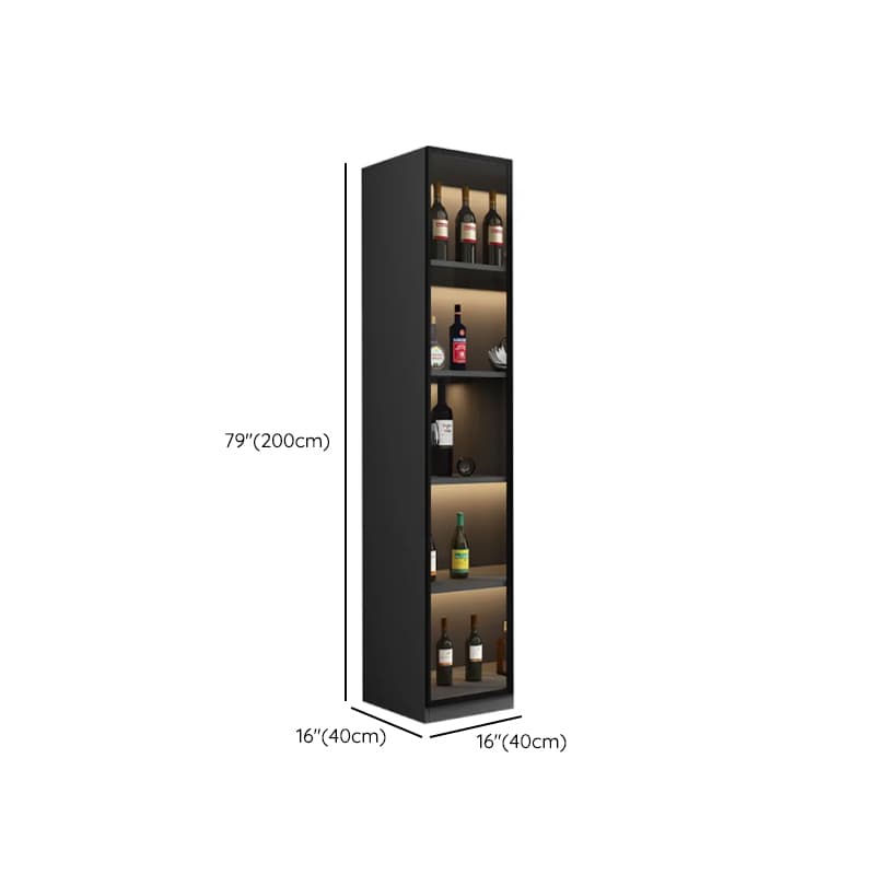 Contemporary Rectangle Utility Storage Cabinet with Storage Cabinet, Composite Wood Countertop, Glass-panel Door in Midnight Black thumbnail 12