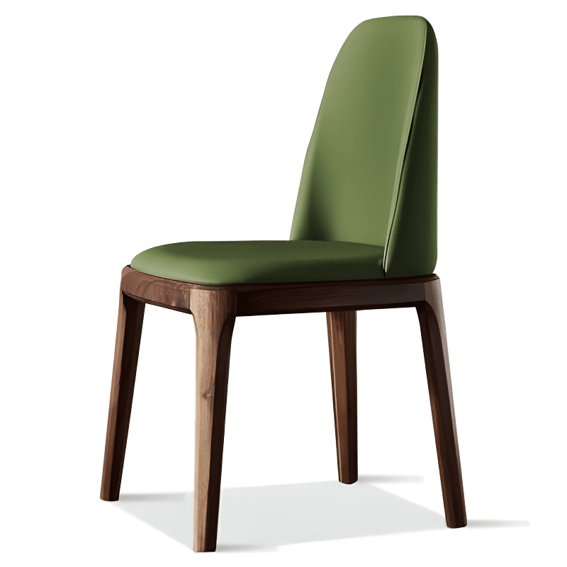 Natural Wood Outlined Unwavering Leather Cushion Side Chair for Dining Room thumbnail 3
